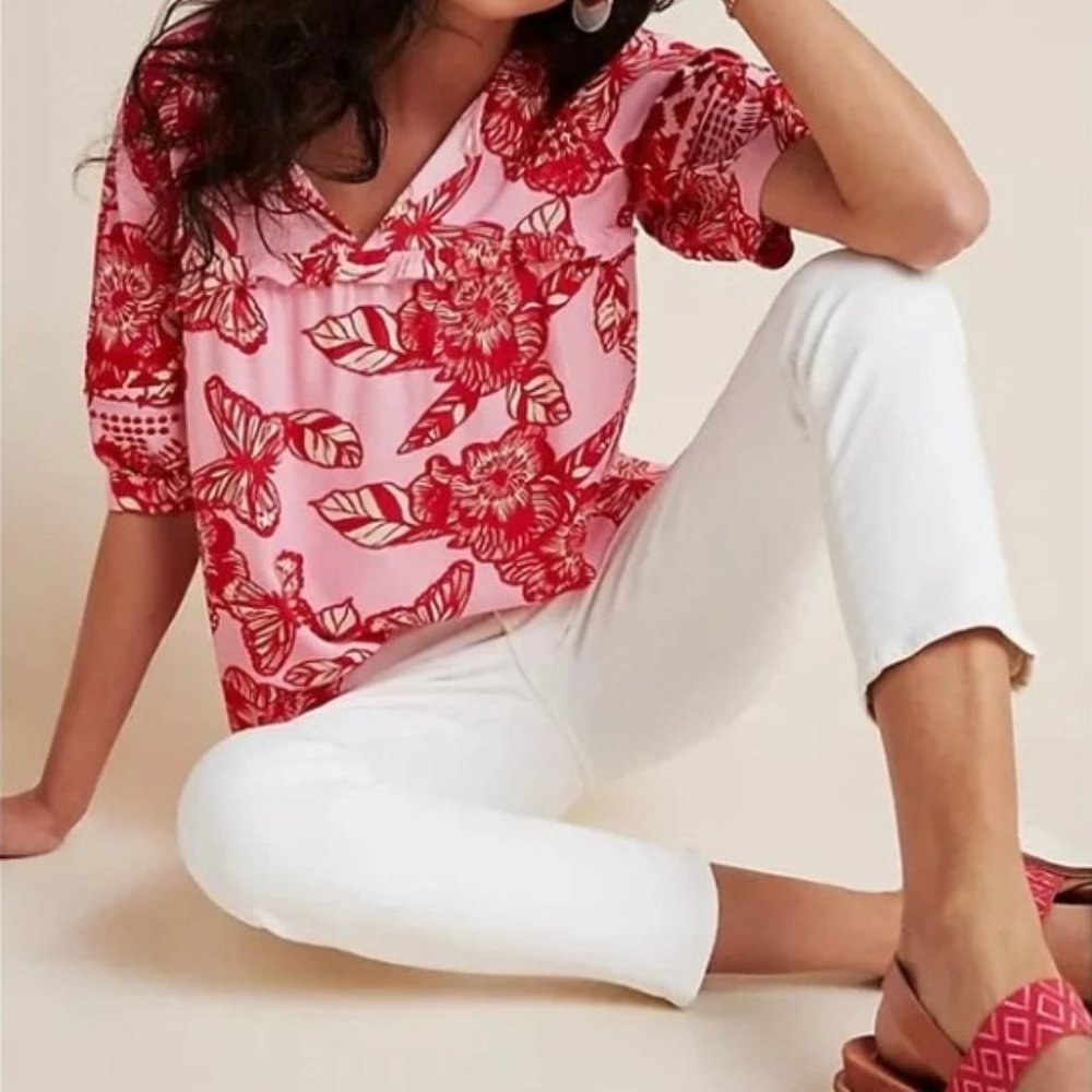 Anthropologie Vineet Bahl Embroidered Top Large